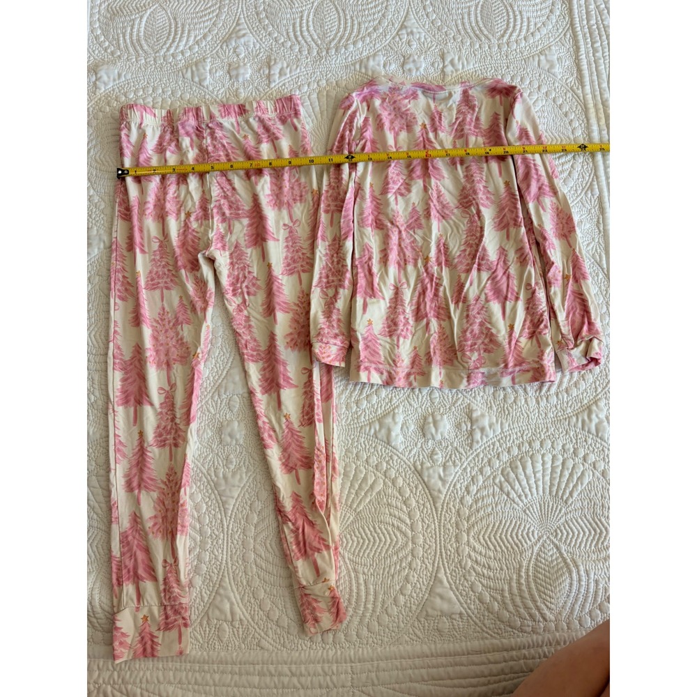 Tullabee Toddler Girls Bamboo Pajamas Set Long Sleeve Pink Winter Trees Size 5-6 - Picture 5 of 6
